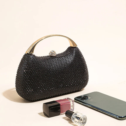 حقيبة كف مرصعة بالكامل بأحجار لامعة