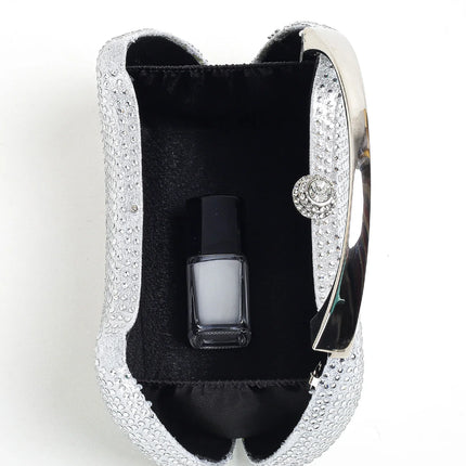 حقيبة كف مرصعة بالكامل بأحجار لامعة